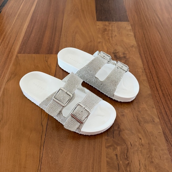 Madden Girl Rhinestone Slide Sandals - Picture 1 of 5